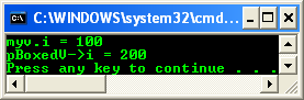 __box keyword for boxing the value type as an object program output