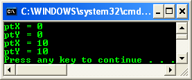 Another class member function program output sample