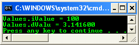 UNion program output sample