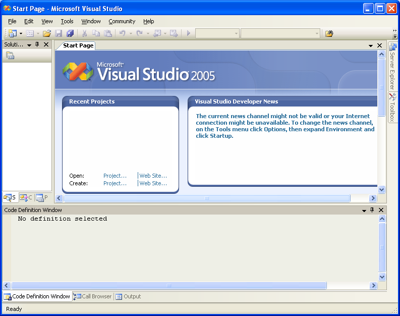 Visual Studio 2005 Integrated Development Environment - IDE
